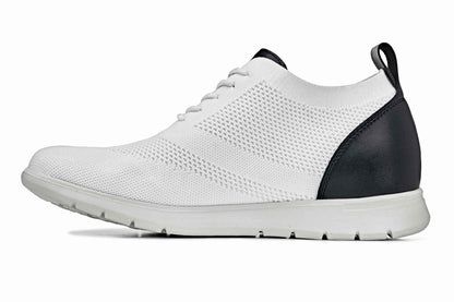 CALTO - X2212 - 2.4 Inches Taller (White/Black) - Lace Up Casual Walker - Lightweight Tallmenshoes.com