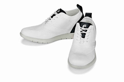 CALTO - X2212 - 2.4 Inches Taller (White/Black) - Lace Up Casual Walker - Lightweight Tallmenshoes.com