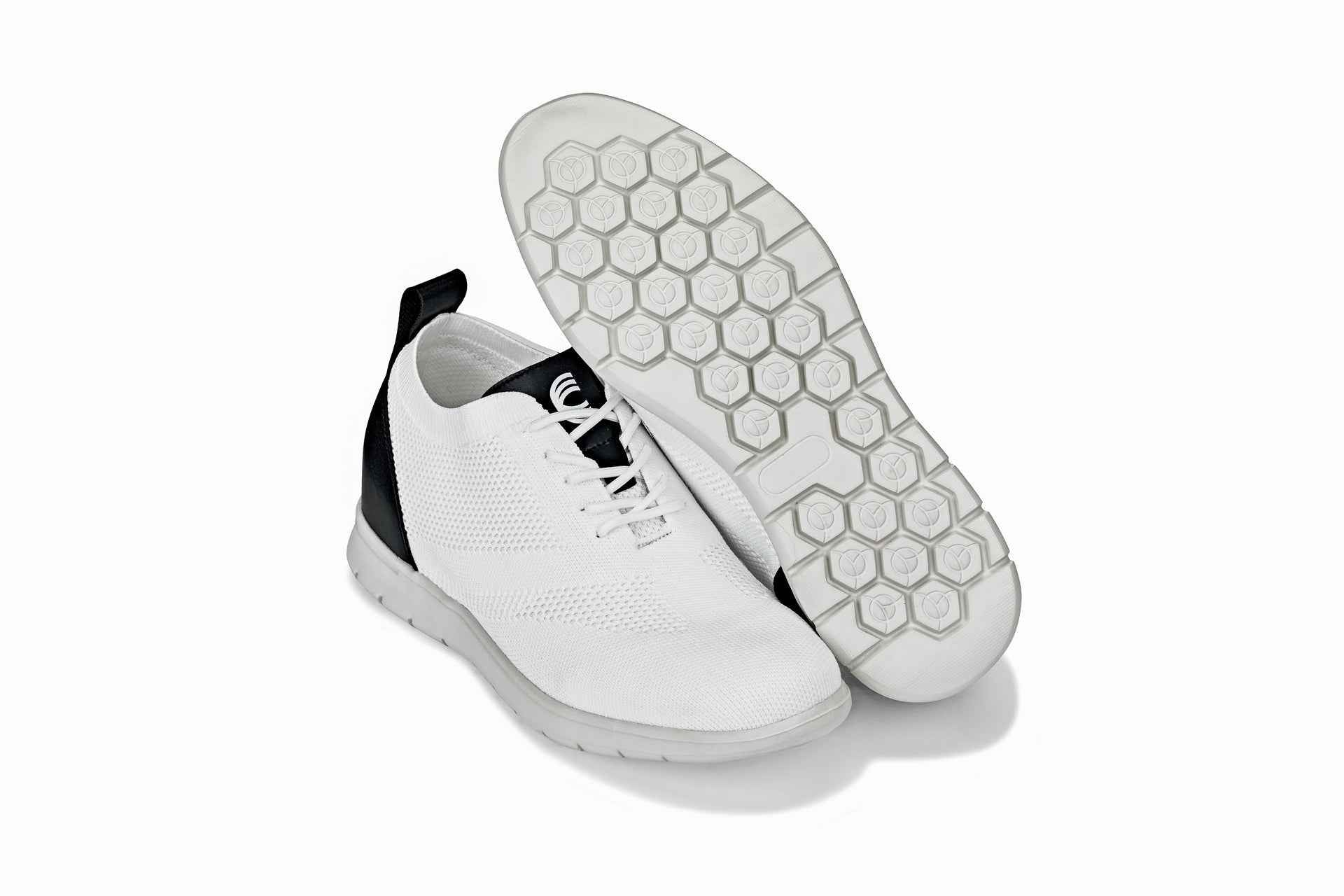 CALTO - X2212 - 2.4 Inches Taller (White/Black) - Lace Up Casual Walker - Lightweight Tallmenshoes.com