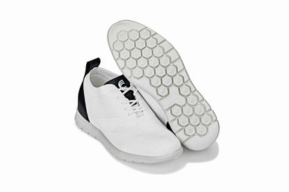 CALTO - X2212 - 2.4 Inches Taller (White/Black) - Lace Up Casual Walker - Lightweight Tallmenshoes.com