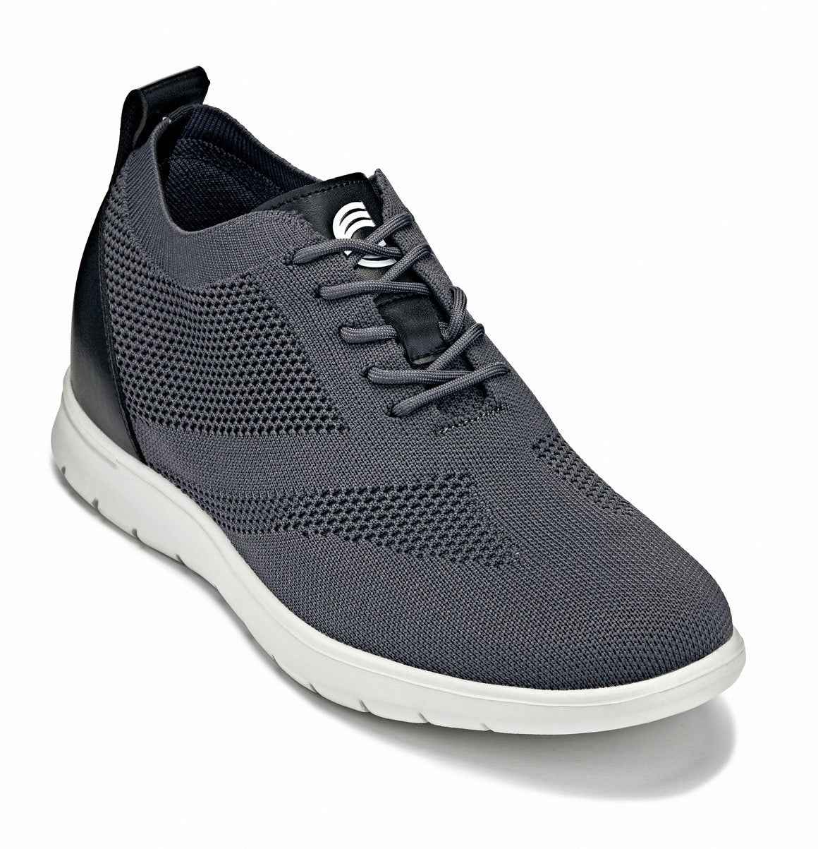 CALTO - X2213 - 2.4 Inches Taller (Moon Gray/Black) - Lace Up Casual Walker - Lightweight Tallmenshoes.com