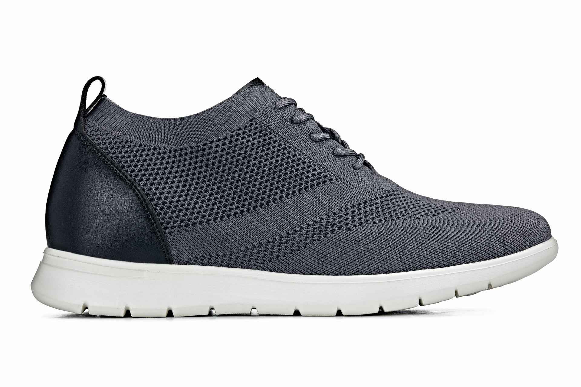 CALTO - X2213 - 2.4 Inches Taller (Moon Gray/Black) - Lace Up Casual Walker - Lightweight Tallmenshoes.com