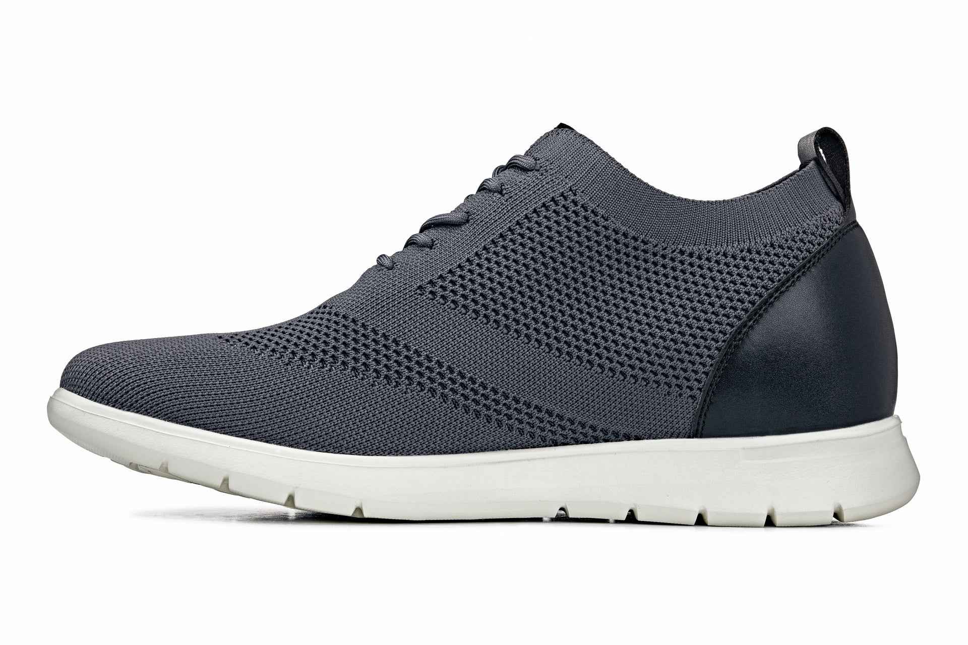 CALTO - X2213 - 2.4 Inches Taller (Moon Gray/Black) - Lace Up Casual Walker - Lightweight Tallmenshoes.com