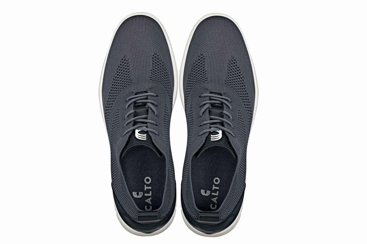 CALTO - X2213 - 2.4 Inches Taller (Moon Gray/Black) - Lace Up Casual Walker - Lightweight Tallmenshoes.com