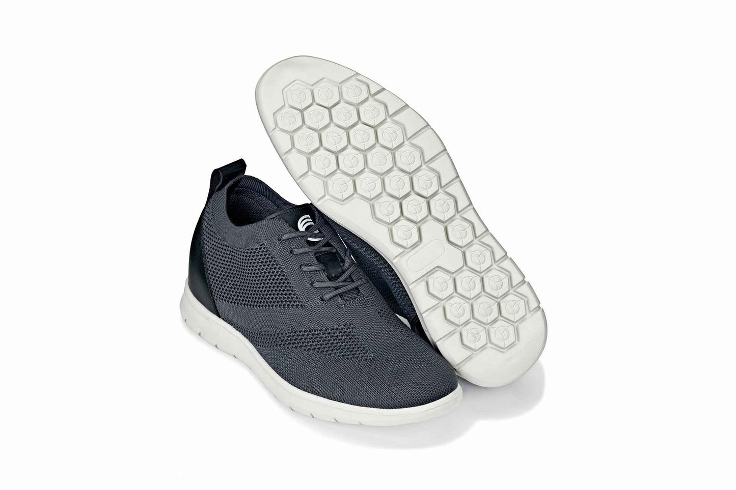 CALTO - X2213 - 2.4 Inches Taller (Moon Gray/Black) - Lace Up Casual Walker - Lightweight Tallmenshoes.com