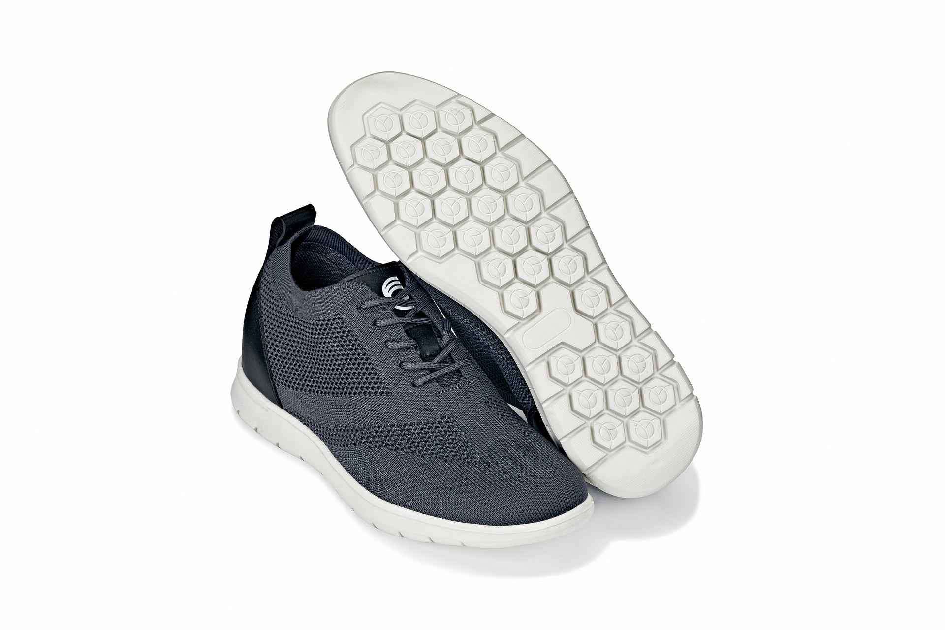 CALTO - X2213 - 2.4 Inches Taller (Moon Gray/Black) - Lace Up Casual Walker - Lightweight Tallmenshoes.com