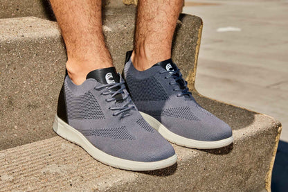 CALTO - X2213 - 2.4 Inches Taller (Moon Gray/Black) - Lace Up Casual Walker - Lightweight Tallmenshoes.com