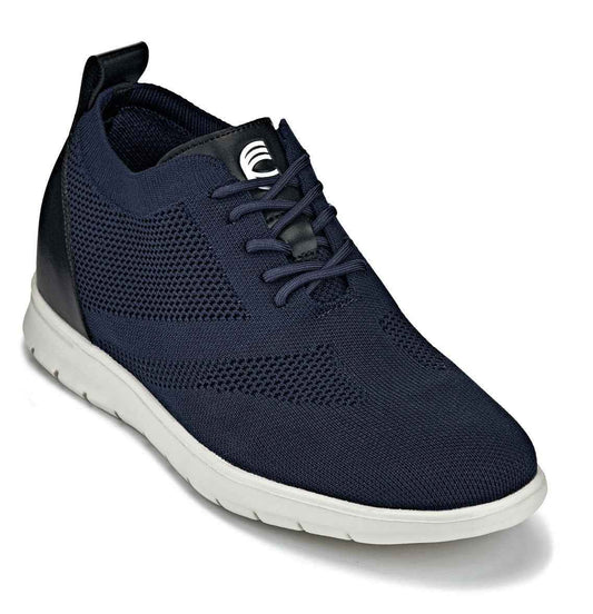 CALTO - X2214 - 2.4 Inches Taller (Night Blue/Black) - Lace Up Casual Walker - Lightweight Tallmenshoes.com