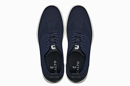 CALTO - X2214 - 2.4 Inches Taller (Night Blue/Black) - Lace Up Casual Walker - Lightweight Tallmenshoes.com