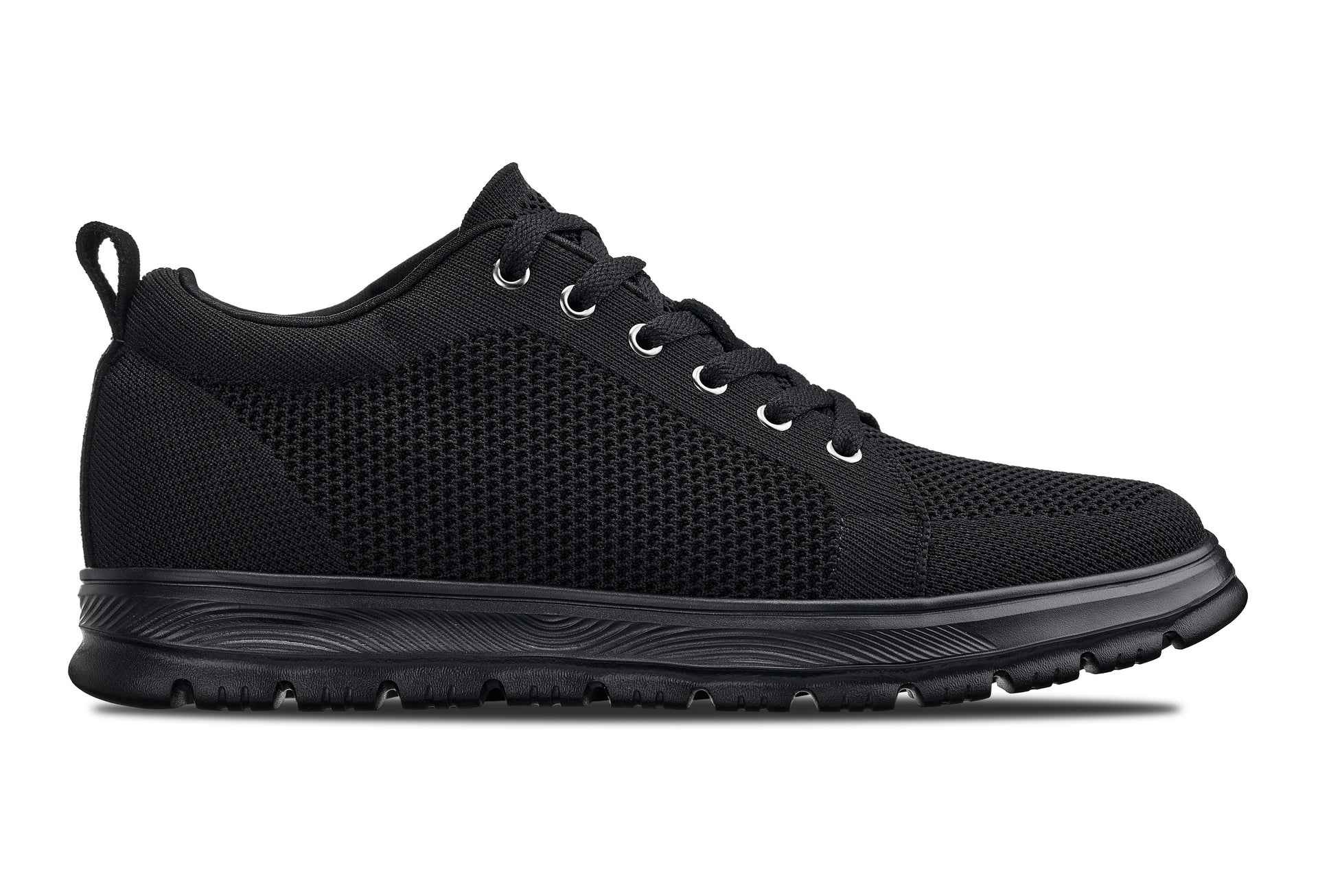 CALTO - X2320 - 2.4 Inches Taller (Black/Black Sole) - Lace Up Casual Sneaker - Lightweight Tallmenshoes.com