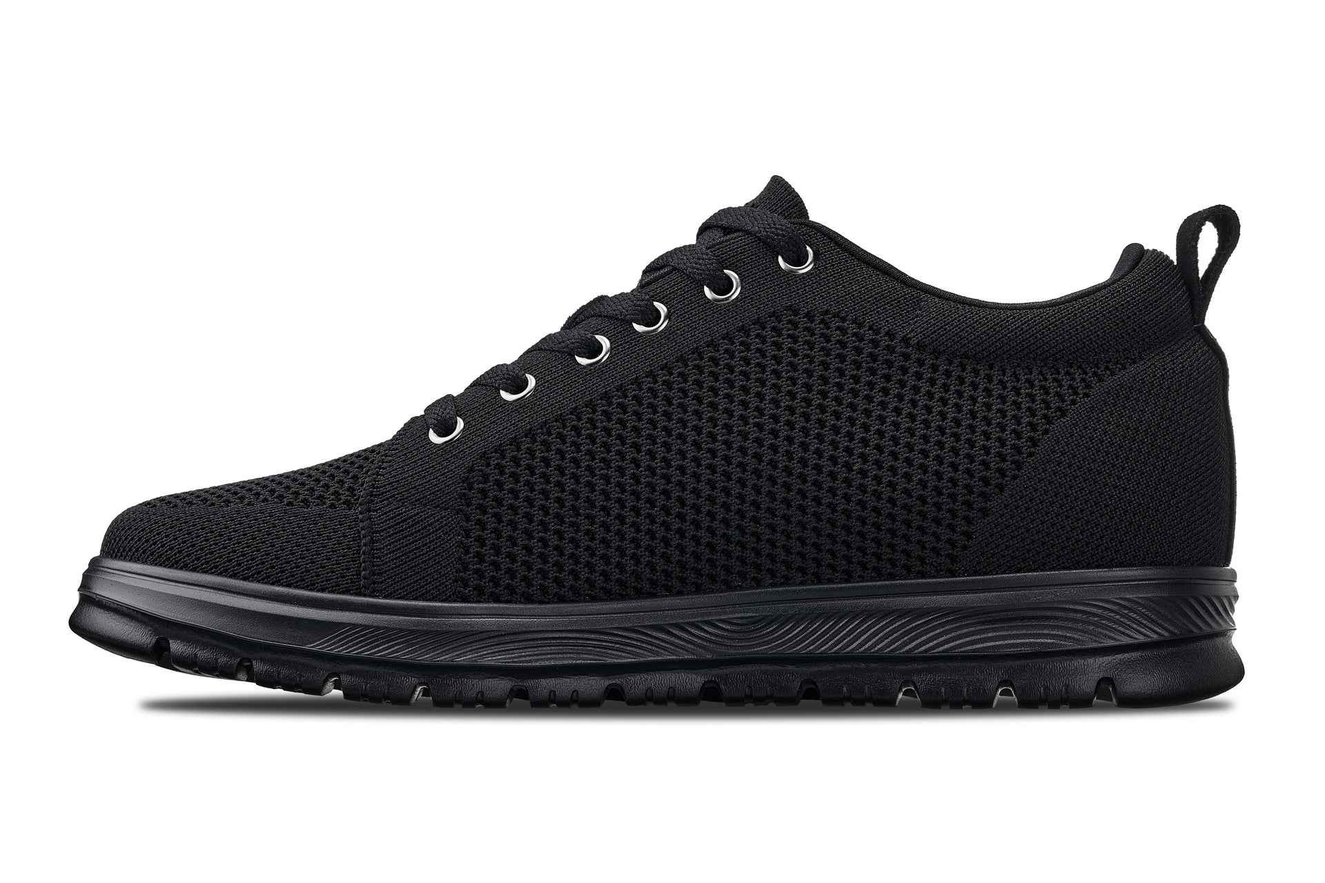 CALTO - X2320 - 2.4 Inches Taller (Black/Black Sole) - Lace Up Casual Sneaker - Lightweight Tallmenshoes.com