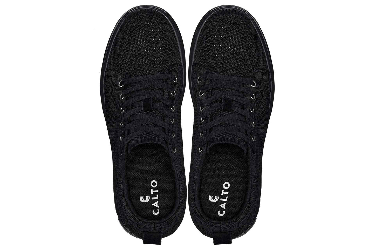 CALTO - X2320 - 2.4 Inches Taller (Black/Black Sole) - Lace Up Casual Sneaker - Lightweight Tallmenshoes.com