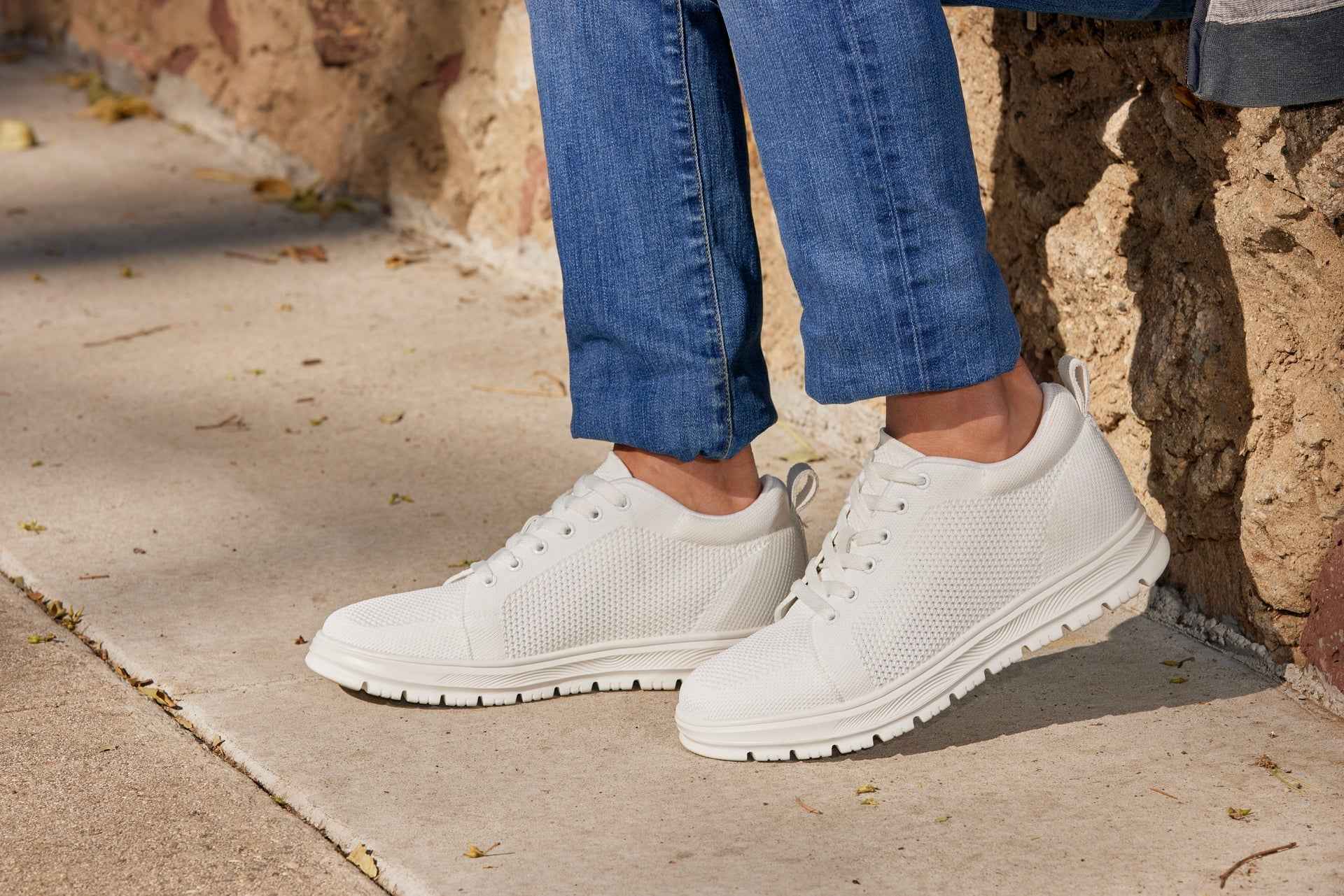 CALTO - X2321 - 2.4 Inches Taller (White/White Sole) - Lace Up Casual Sneaker - Lightweight Tallmenshoes.com
