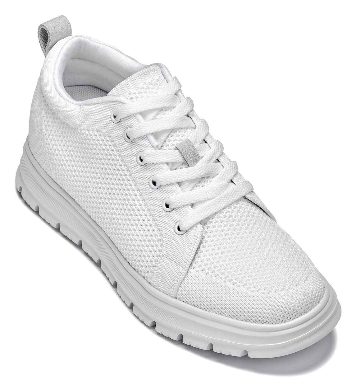 CALTO - X2321 - 2.4 Inches Taller (White/White Sole) - Lace Up Casual Sneaker - Lightweight Tallmenshoes.com