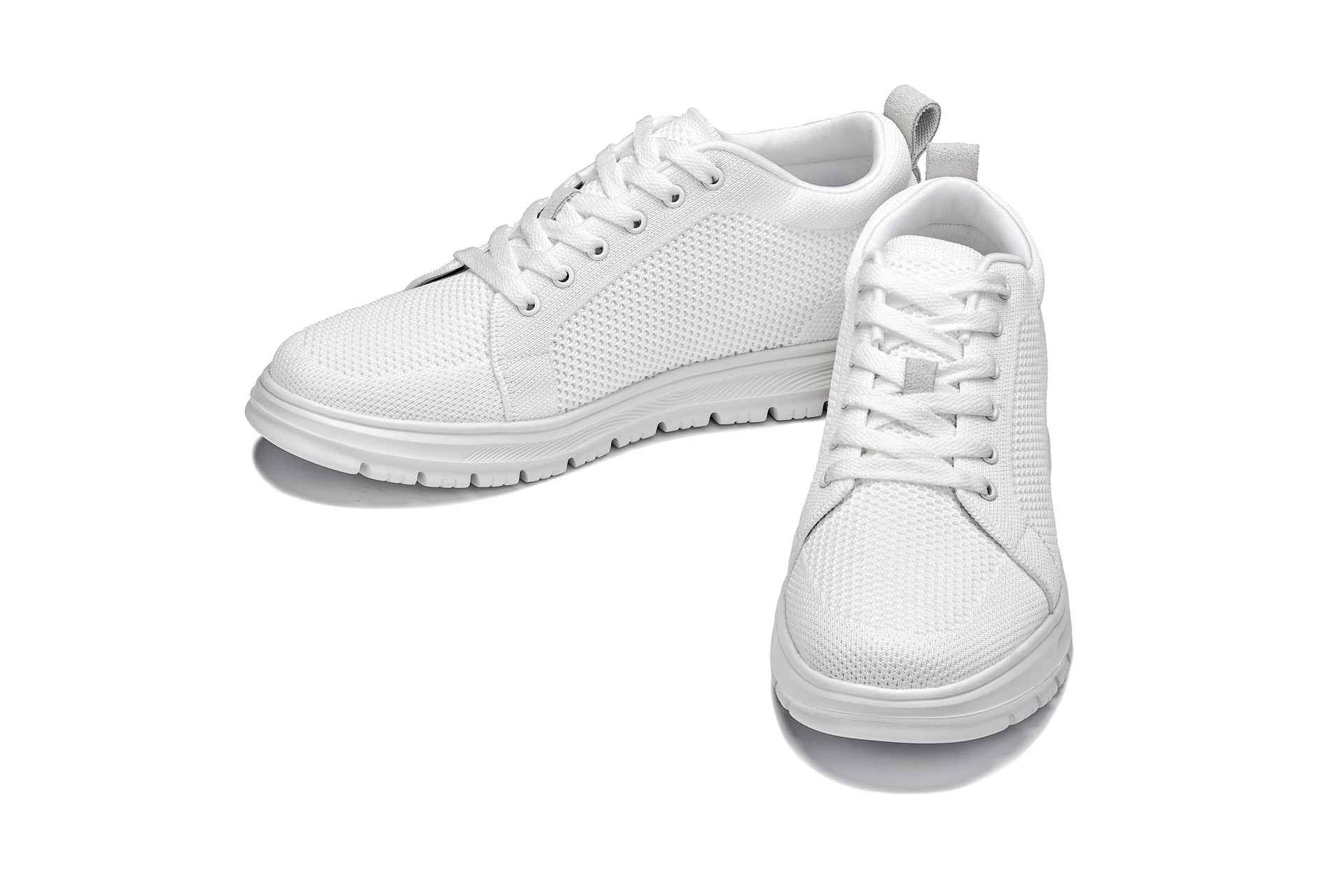 CALTO - X2321 - 2.4 Inches Taller (White/White Sole) - Lace Up Casual Sneaker - Lightweight Tallmenshoes.com