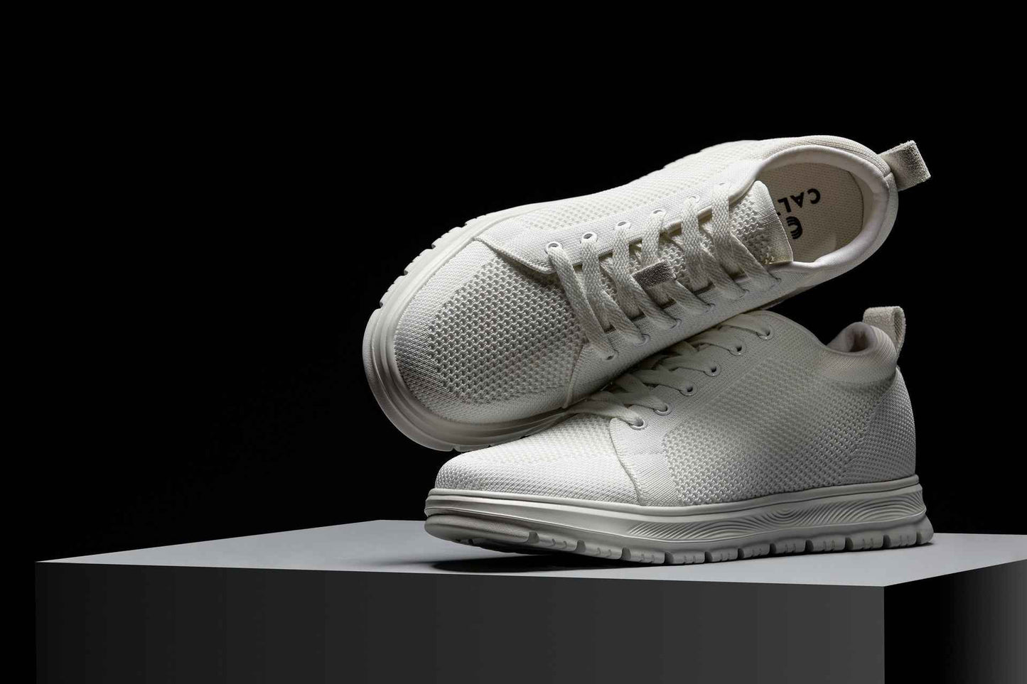 CALTO - X2321 - 2.4 Inches Taller (White/White Sole) - Lace Up Casual Sneaker - Lightweight Tallmenshoes.com