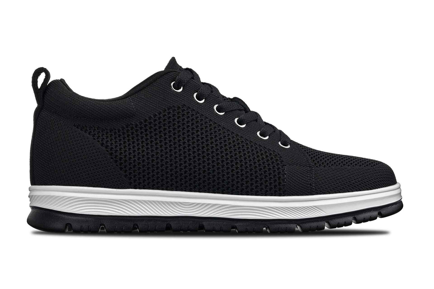 CALTO - X2322 - 2.4 Inches Taller (Black/White & Black Sole) - Lace Up Casual Sneaker - Lightweight Tallmenshoes.com