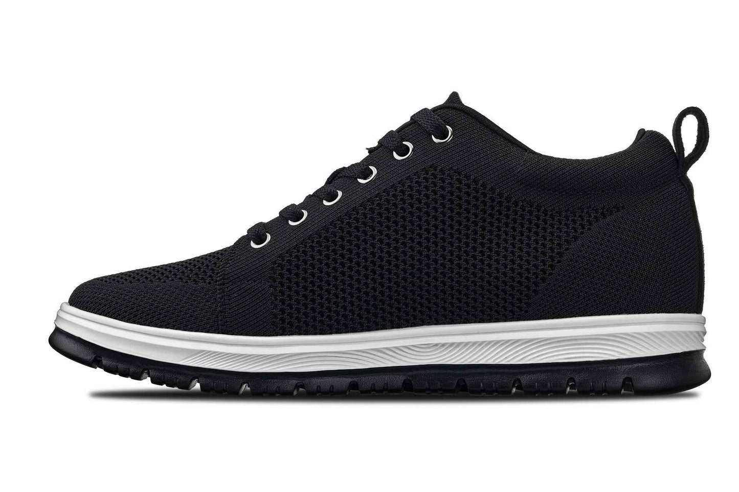 CALTO - X2322 - 2.4 Inches Taller (Black/White & Black Sole) - Lace Up Casual Sneaker - Lightweight Tallmenshoes.com