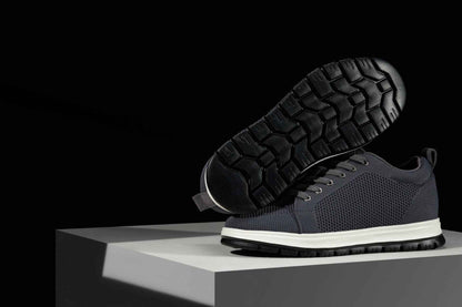 CALTO - X2323 - 2.4 Inches Taller (Iron Grey/White & Black Sole) - Lace Up Casual Sneaker - Lightweight Tallmenshoes.com