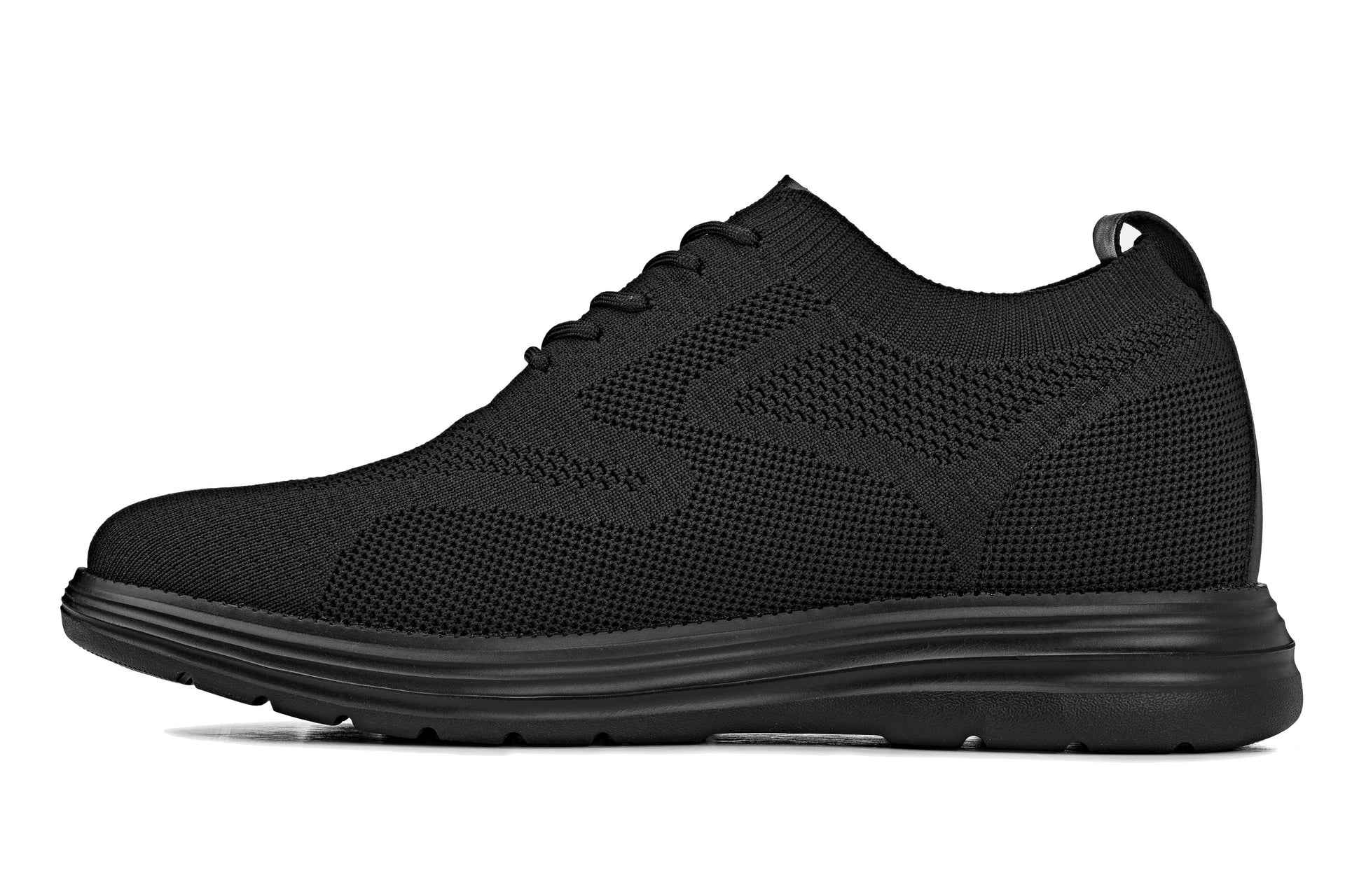 CALTO - X2631 - 2.8 Inches Taller (Black/Black Sole) - Lace Up Casual Walker - Lightweight Tallmenshoes.com