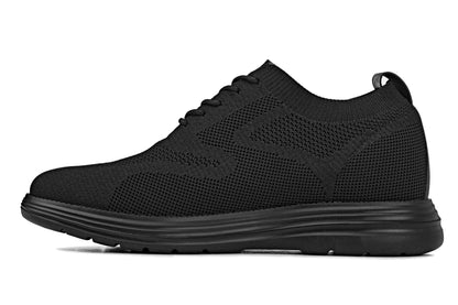 CALTO - X2631 - 2.8 Inches Taller (Black/Black Sole) - Lace Up Casual Walker - Lightweight Tallmenshoes.com