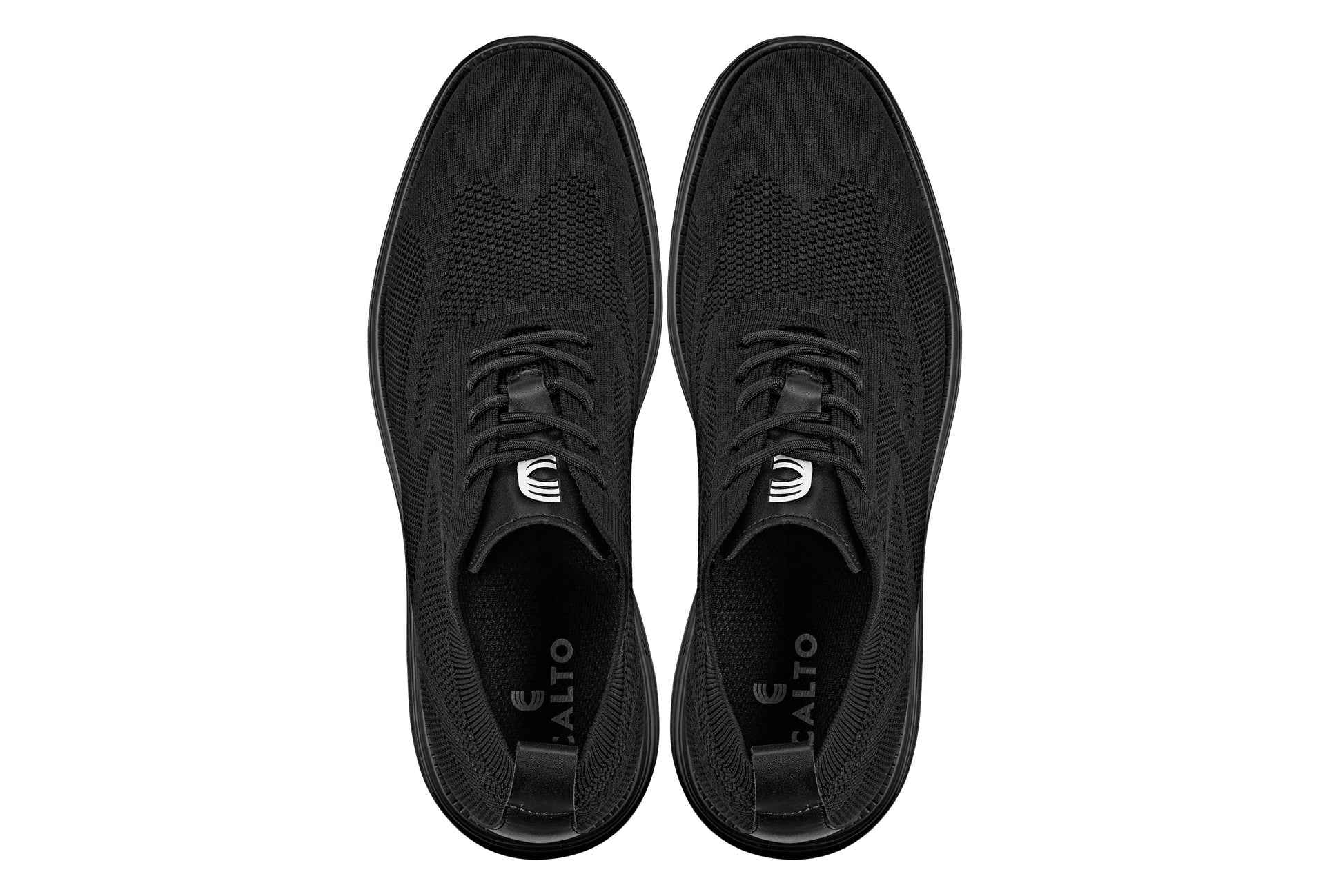 CALTO - X2631 - 2.8 Inches Taller (Black/Black Sole) - Lace Up Casual Walker - Lightweight Tallmenshoes.com