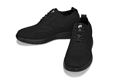CALTO - X2631 - 2.8 Inches Taller (Black/Black Sole) - Lace Up Casual Walker - Lightweight Tallmenshoes.com