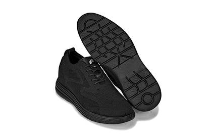 CALTO - X2631 - 2.8 Inches Taller (Black/Black Sole) - Lace Up Casual Walker - Lightweight Tallmenshoes.com