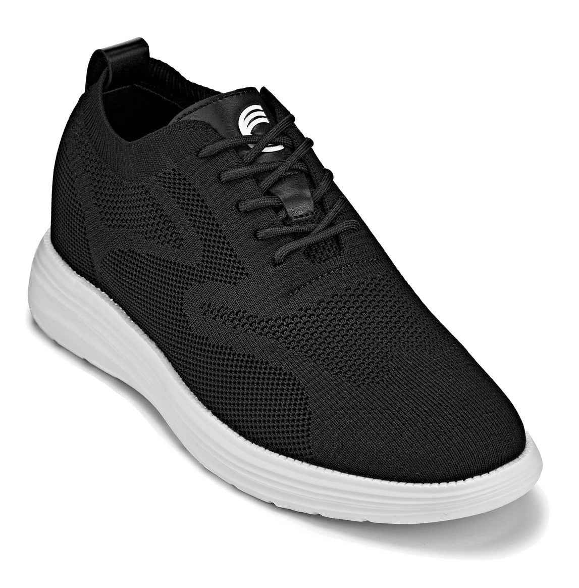 CALTO - X2632 - 2.8 Inches Taller (Black/White Sole) - Lace Up Casual Walker - Lightweight Tallmenshoes.com