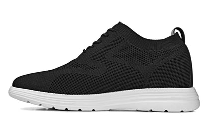 CALTO - X2632 - 2.8 Inches Taller (Black/White Sole) - Lace Up Casual Walker - Lightweight Tallmenshoes.com