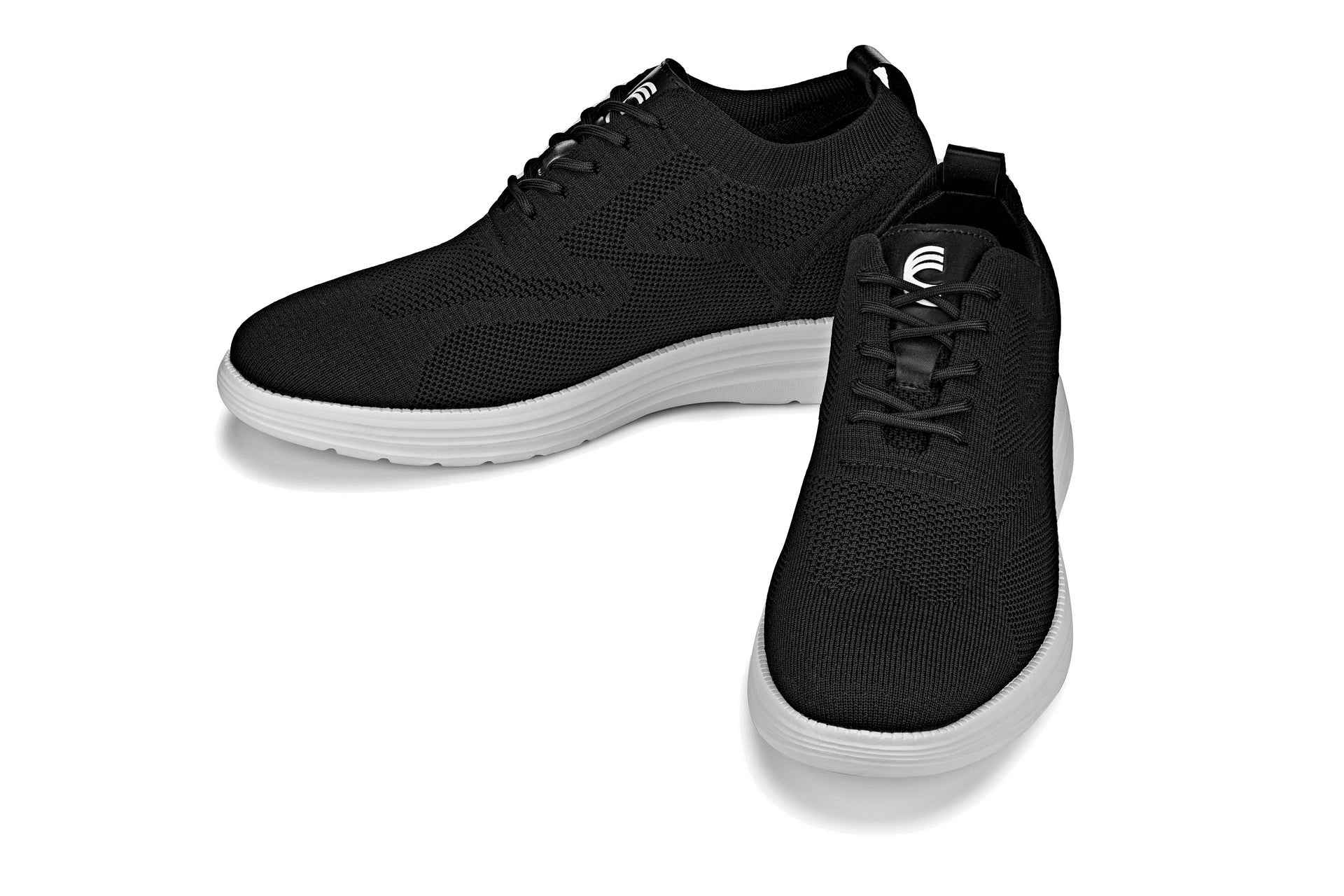 CALTO - X2632 - 2.8 Inches Taller (Black/White Sole) - Lace Up Casual Walker - Lightweight Tallmenshoes.com