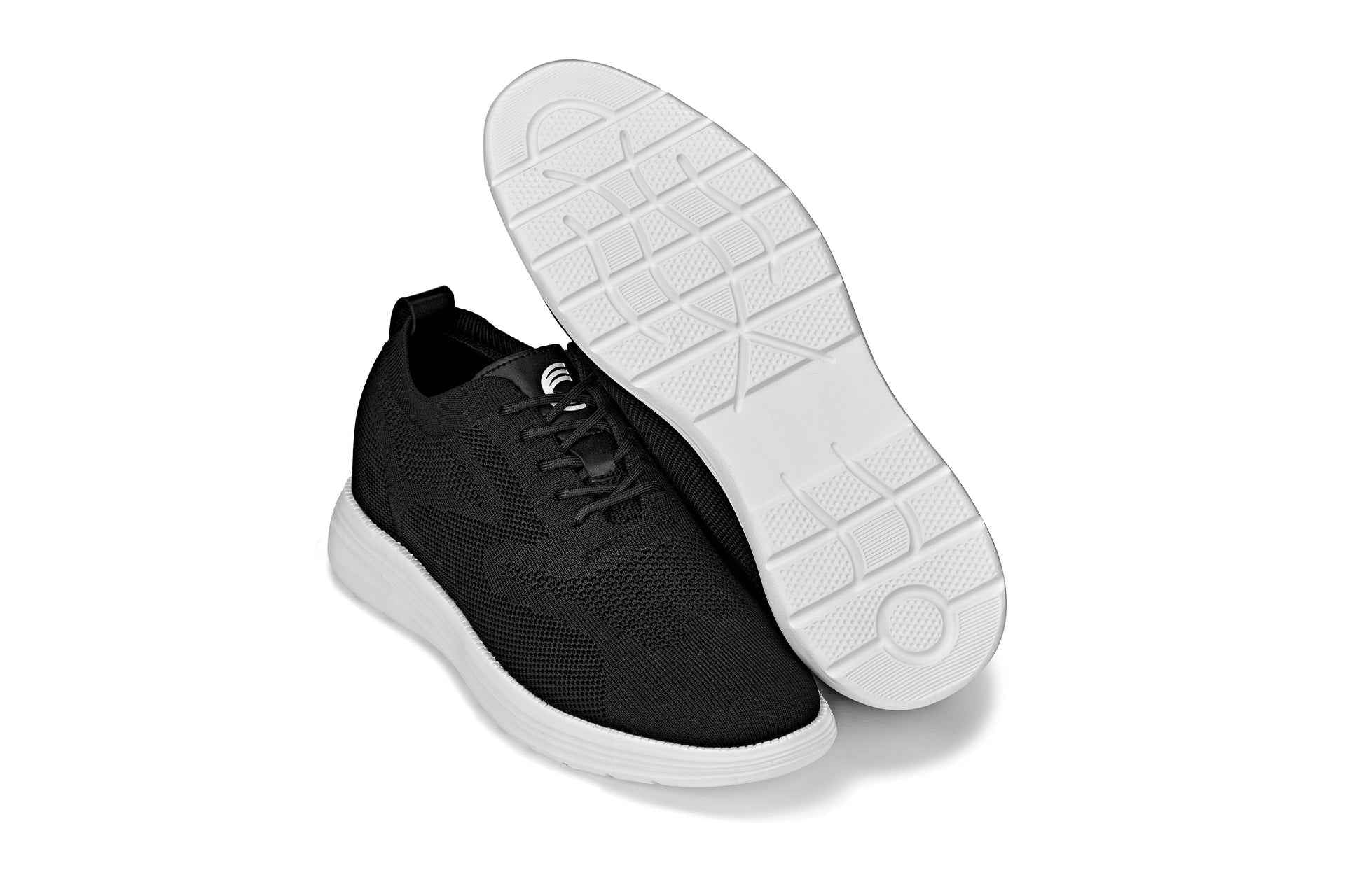 CALTO - X2632 - 2.8 Inches Taller (Black/White Sole) - Lace Up Casual Walker - Lightweight Tallmenshoes.com