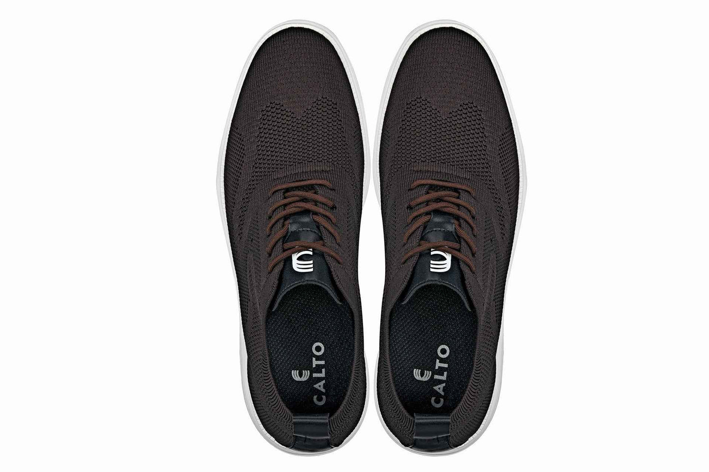 CALTO - X2635 - 2.8 Inches Taller (Coffee Brown) - Lace Up Casual Walker - Lightweight Tallmenshoes.com