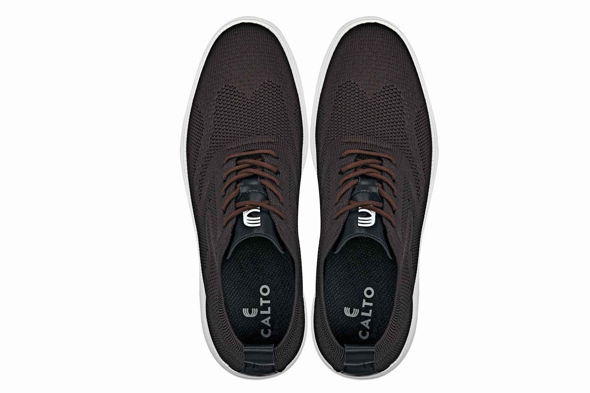 CALTO - X2635 - 2.8 Inches Taller (Coffee Brown) - Lace Up Casual Walker - Lightweight Tallmenshoes.com