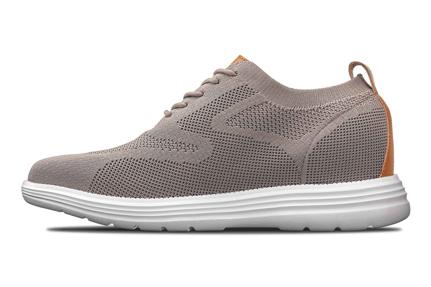 CALTO - X2638 - 2.8 Inches Taller (Khaki/Brown) - Lace Up Casual Walker - Lightweight Tallmenshoes.com