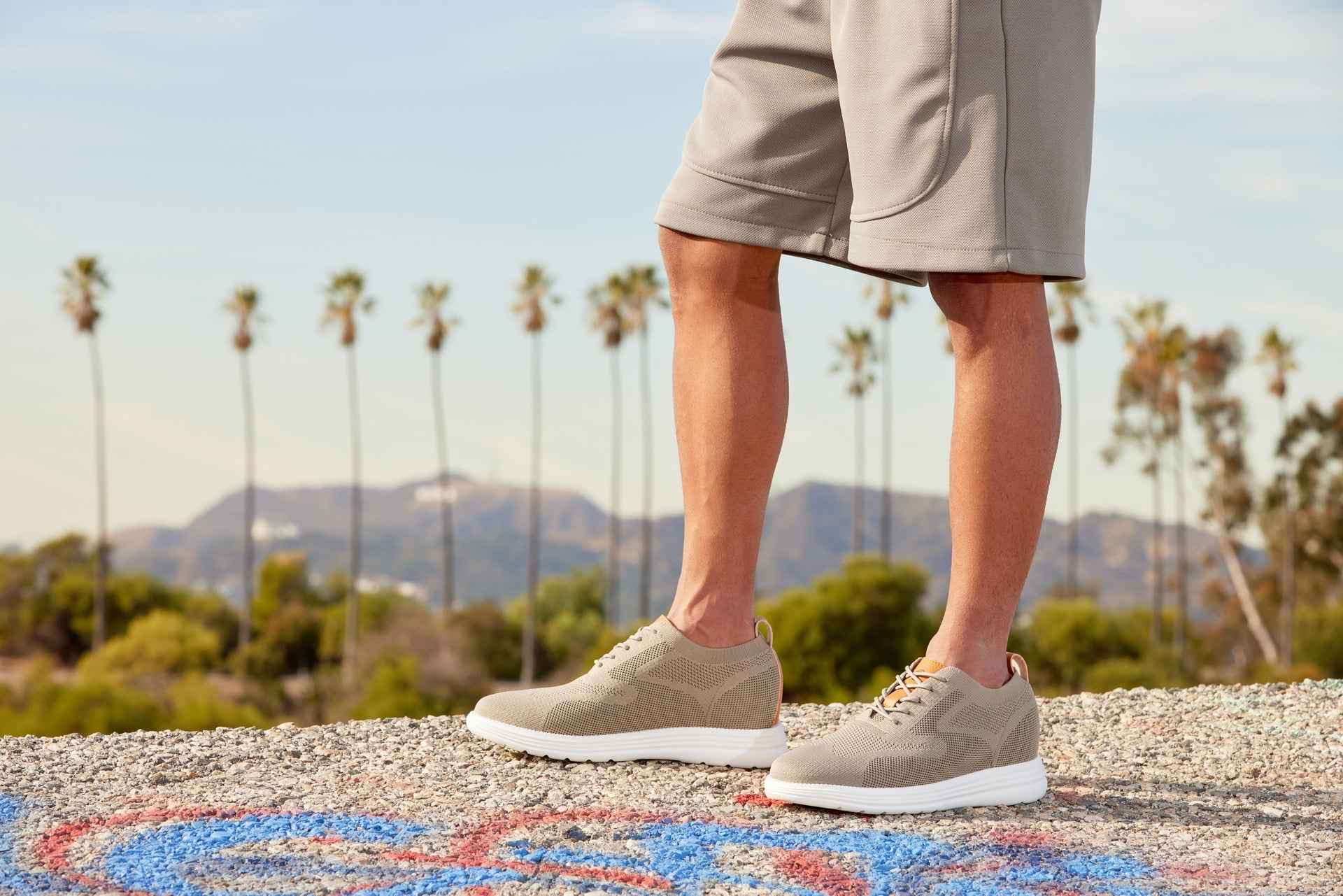 CALTO - X2639 - 2.8 Inches Taller (Khaki Green/Brown) - Lace Up Casual Walker - Lightweight Tallmenshoes.com
