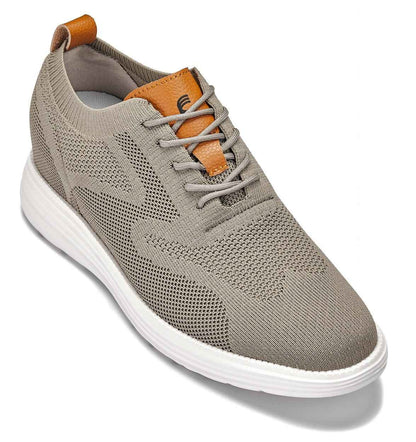 CALTO - X2639 - 2.8 Inches Taller (Khaki Green/Brown) - Lace Up Casual Walker - Lightweight Tallmenshoes.com