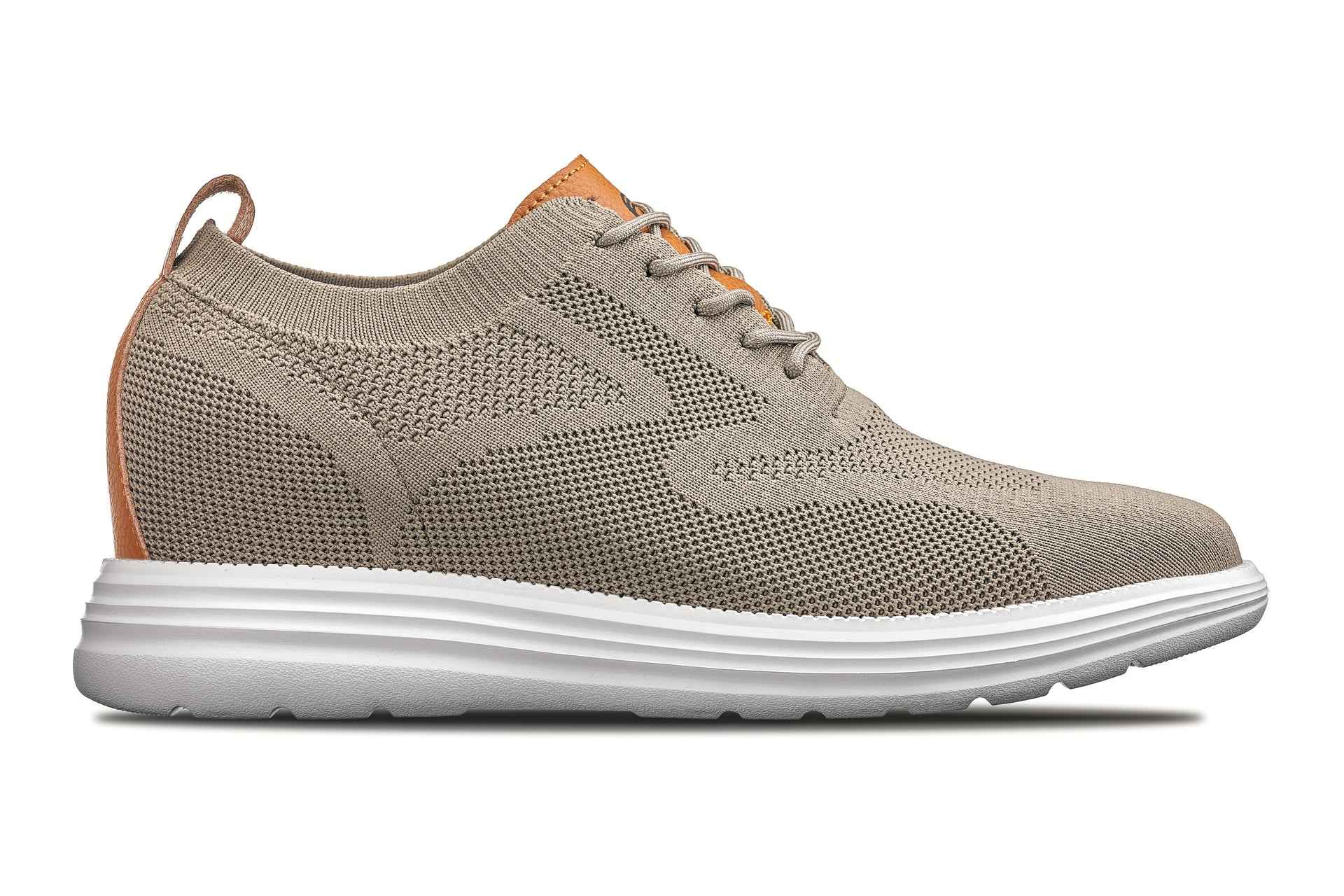 CALTO - X2639 - 2.8 Inches Taller (Khaki Green/Brown) - Lace Up Casual Walker - Lightweight Tallmenshoes.com