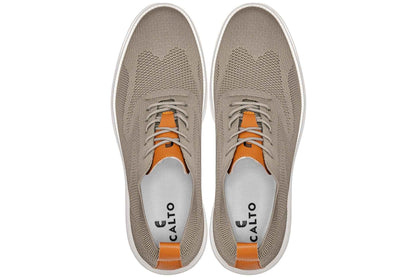 CALTO - X2639 - 2.8 Inches Taller (Khaki Green/Brown) - Lace Up Casual Walker - Lightweight Tallmenshoes.com