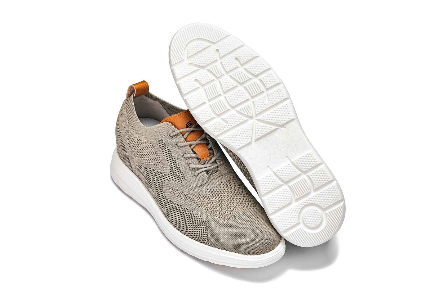 CALTO - X2639 - 2.8 Inches Taller (Khaki Green/Brown) - Lace Up Casual Walker - Lightweight Tallmenshoes.com