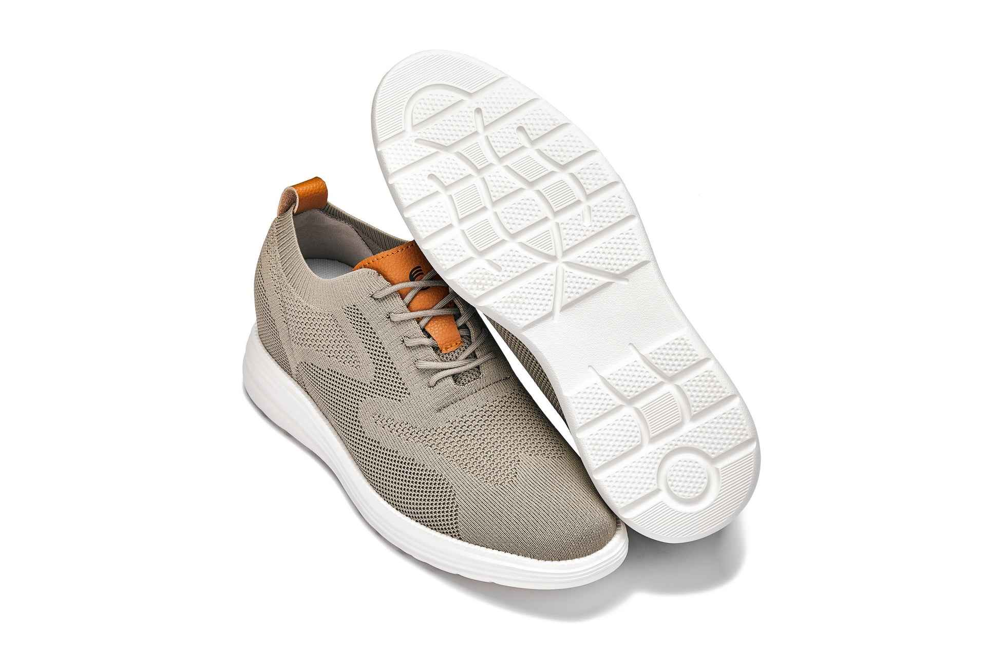 CALTO - X2639 - 2.8 Inches Taller (Khaki Green/Brown) - Lace Up Casual Walker - Lightweight Tallmenshoes.com