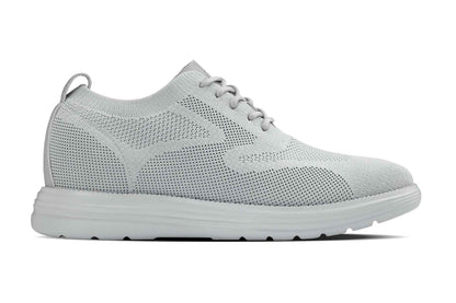 CALTO - X2640 - 2.8 Inches Taller (Pewter/Light Grey Sole) - Lace Up Casual Walker - Lightweight Tallmenshoes.com