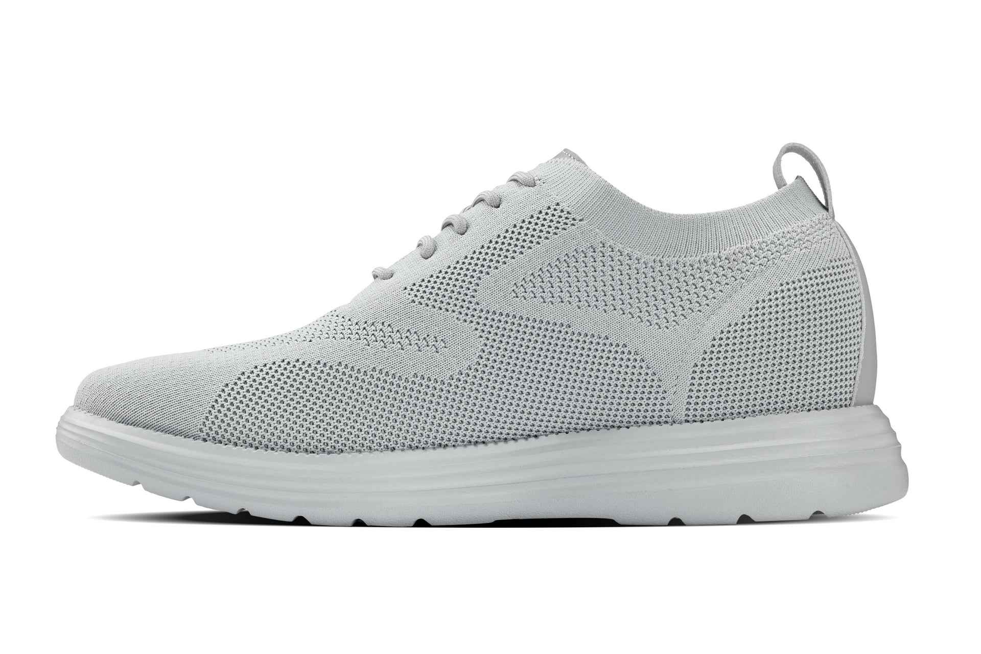 CALTO - X2640 - 2.8 Inches Taller (Pewter/Light Grey Sole) - Lace Up Casual Walker - Lightweight Tallmenshoes.com