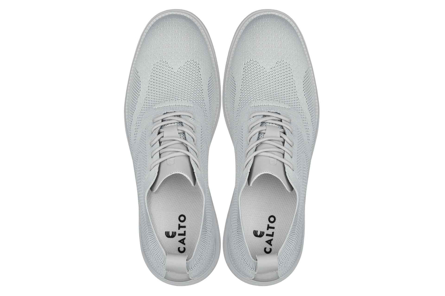CALTO - X2640 - 2.8 Inches Taller (Pewter/Light Grey Sole) - Lace Up Casual Walker - Lightweight Tallmenshoes.com