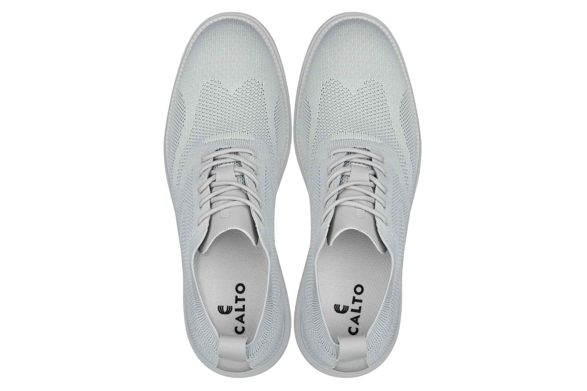 CALTO - X2640 - 2.8 Inches Taller (Pewter/Light Grey Sole) - Lace Up Casual Walker - Lightweight Tallmenshoes.com