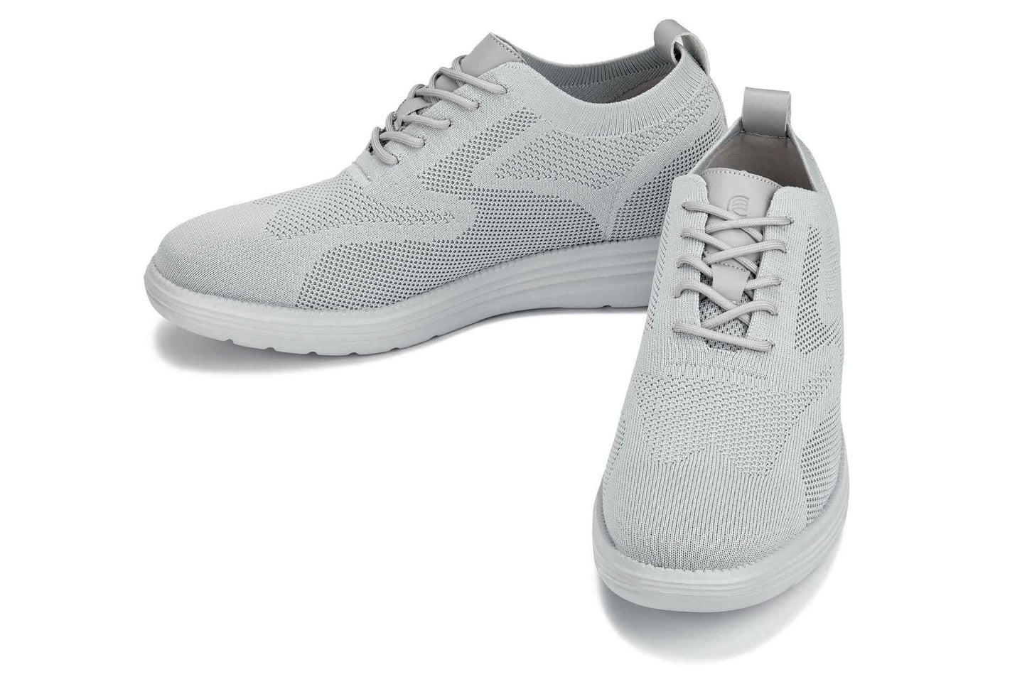 CALTO - X2640 - 2.8 Inches Taller (Pewter/Light Grey Sole) - Lace Up Casual Walker - Lightweight Tallmenshoes.com
