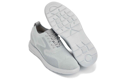 CALTO - X2640 - 2.8 Inches Taller (Pewter/Light Grey Sole) - Lace Up Casual Walker - Lightweight Tallmenshoes.com