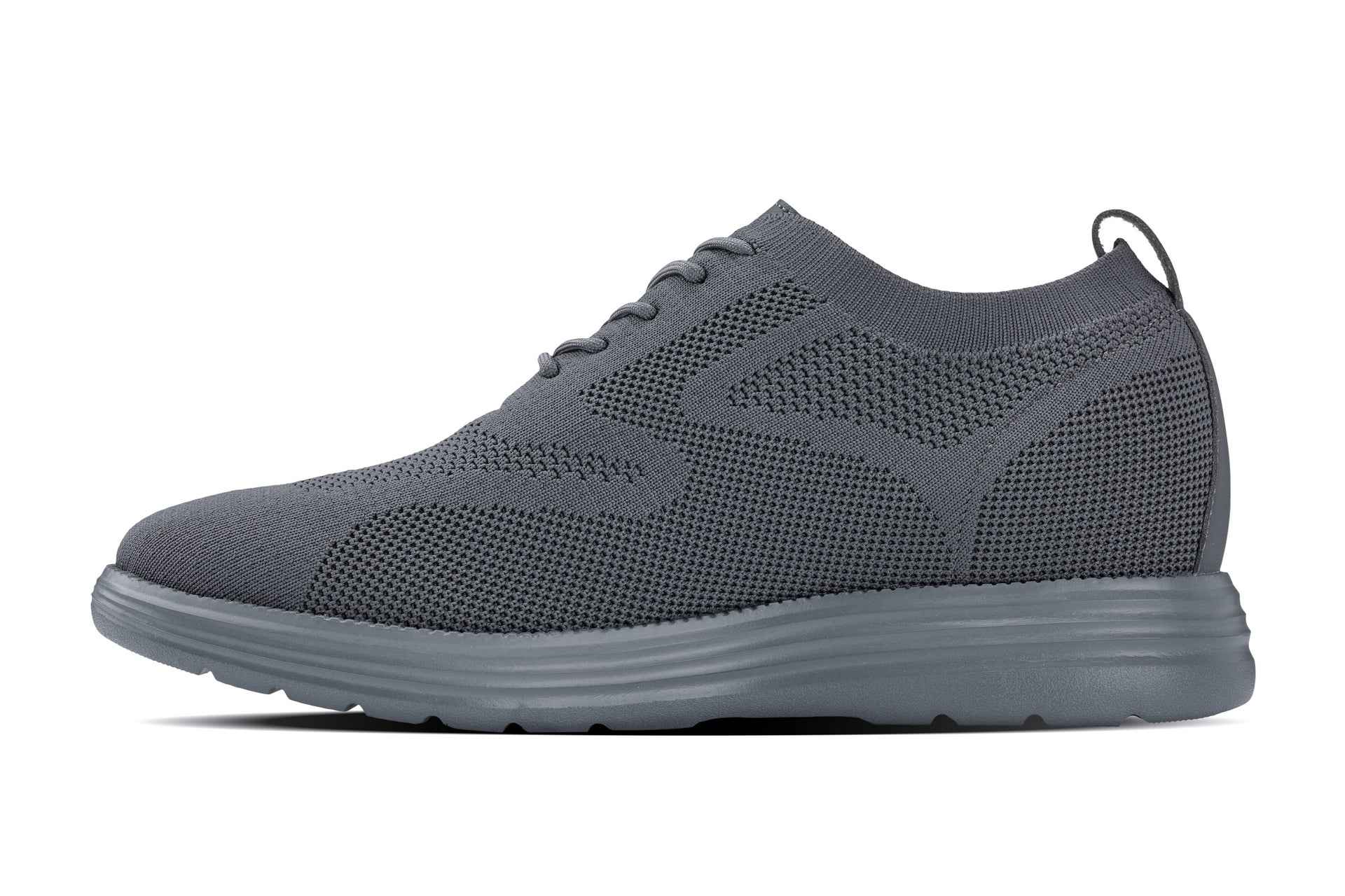 CALTO - X2641 - 2.8 Inches Taller (Iron/Dark Grey Sole) - Lace Up Casual Walker - Lightweight Tallmenshoes.com