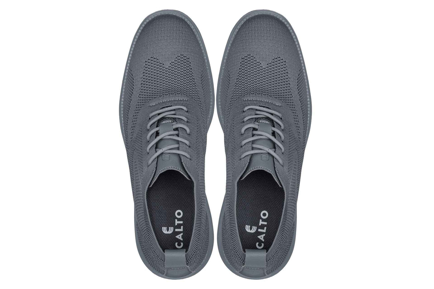 CALTO - X2641 - 2.8 Inches Taller (Iron/Dark Grey Sole) - Lace Up Casual Walker - Lightweight Tallmenshoes.com