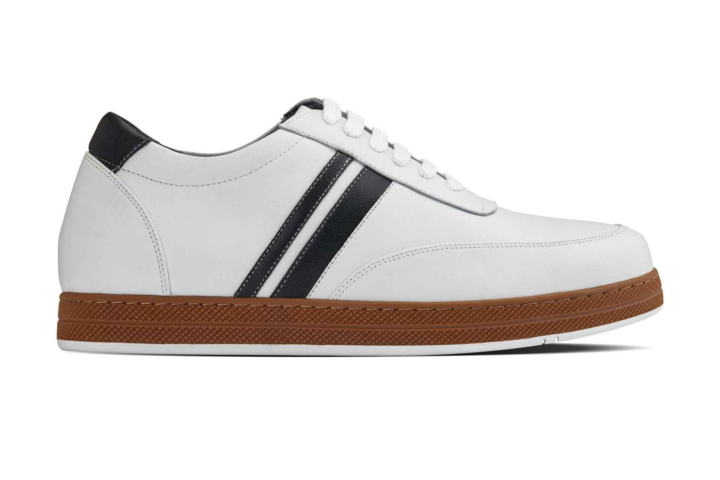 CALTO White Leather Sneakers - 2.8 inches - Y2821 Tallmenshoes.com